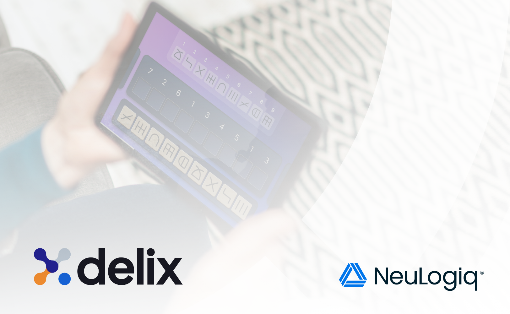 Picture of Delix and Neulogiq logs with tablet in background.